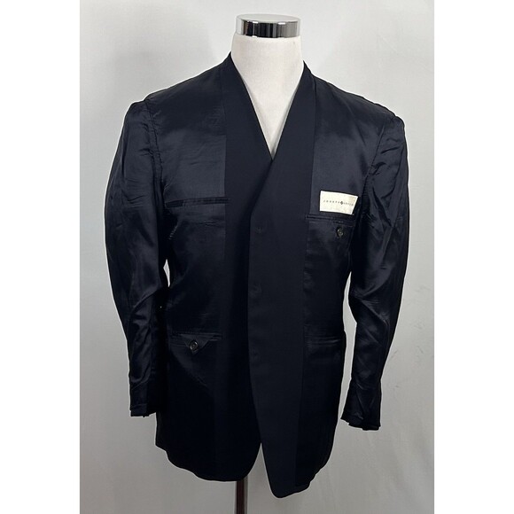 Joseph Abboud 40S Sport Coat 100% Wool All Black Three Button Fully Lined Formal - Picture 6 of 7